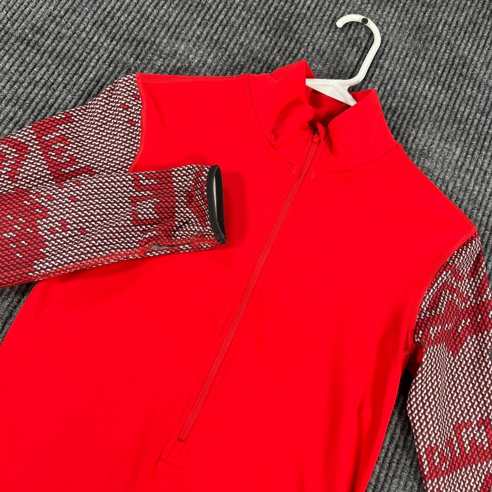 Nike Pro Pullover Shirt Womens Small Pink Long Sleeve 1/4 Zip Dri Fit Workout